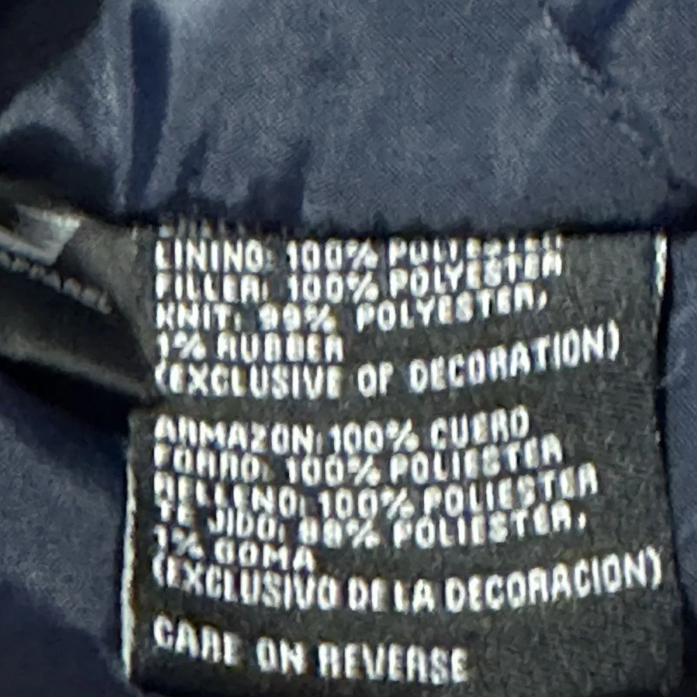 NFL Chicago Bears Mens Sz L Suede Bomber Jacket SUPERBOWL Vtg 90s Patch Blue - Picture 12 of 14